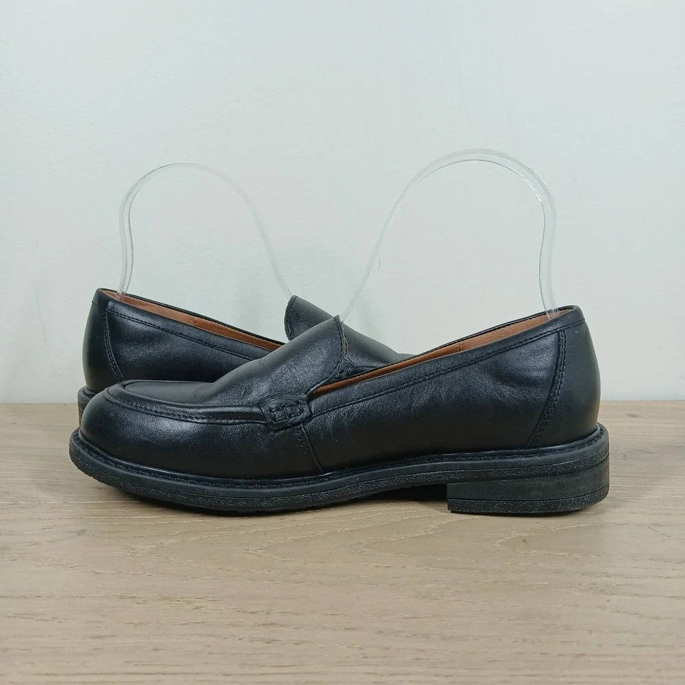 Easy Spirit Sejaylin Loafers Women 6.5 Black Leather Slip On Classic